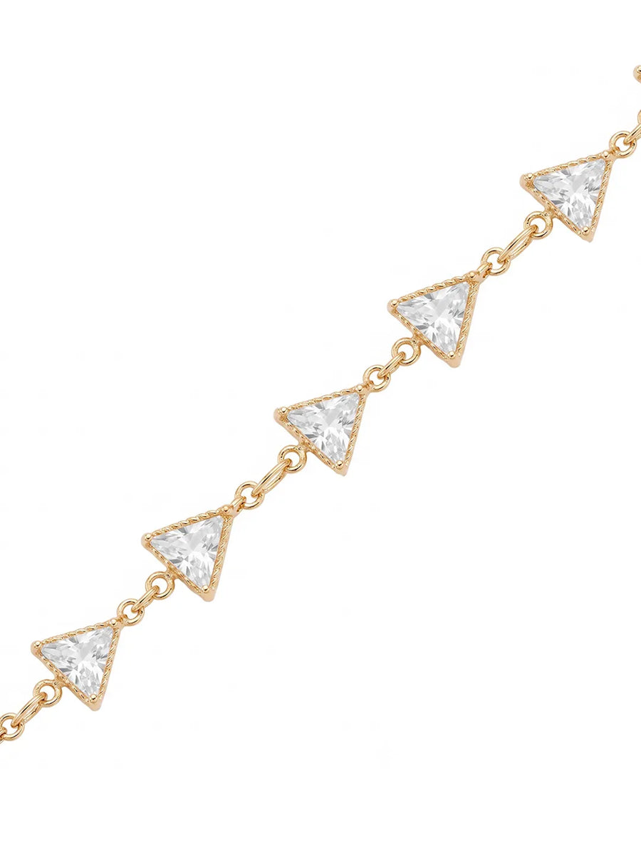 Gold Plated Faceted Triangle Belly Chain