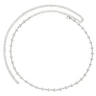 Rhodium Plated Faceted Triangle Belly Chain