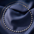 Rhodium Plated Faceted Triangle Belly Chain