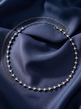 Rhodium Plated Faceted Triangle Belly Chain