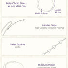 Rhodium Plated Faceted Triangle Belly Chain
