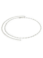 Rhodium Plated Faceted Triangle Belly Chain