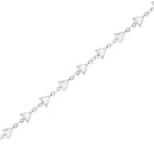 Rhodium Plated Faceted Triangle Belly Chain