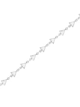 Rhodium Plated Faceted Triangle Belly Chain