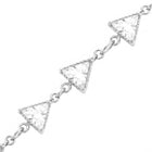 Rhodium Plated Faceted Triangle Belly Chain