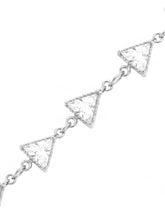 Rhodium Plated Faceted Triangle Belly Chain