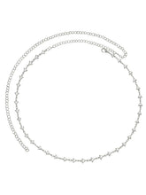 Rhodium Plated Faceted Triangle Belly Chain
