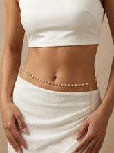 Gold Plated Pearl Crystal Belly Chain
