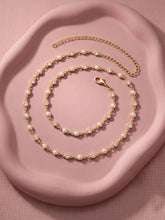 Gold Plated Pearl Crystal Belly Chain
