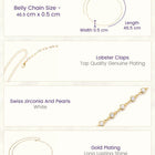 Gold Plated Pearl Crystal Belly Chain