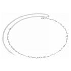 Rhodium Plated Pearl Crystal Belly Chain