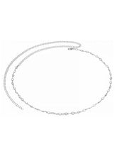 Rhodium Plated Pearl Crystal Belly Chain