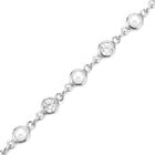 Rhodium Plated Pearl Crystal Belly Chain