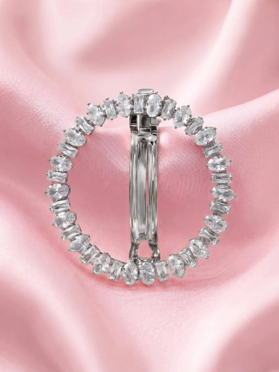Rhodium Plated Exquisite Wreath Hair Clip
