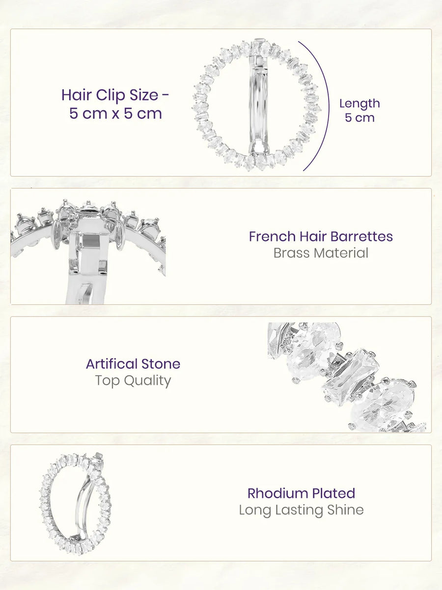 Rhodium Plated Exquisite Wreath Hair Clip