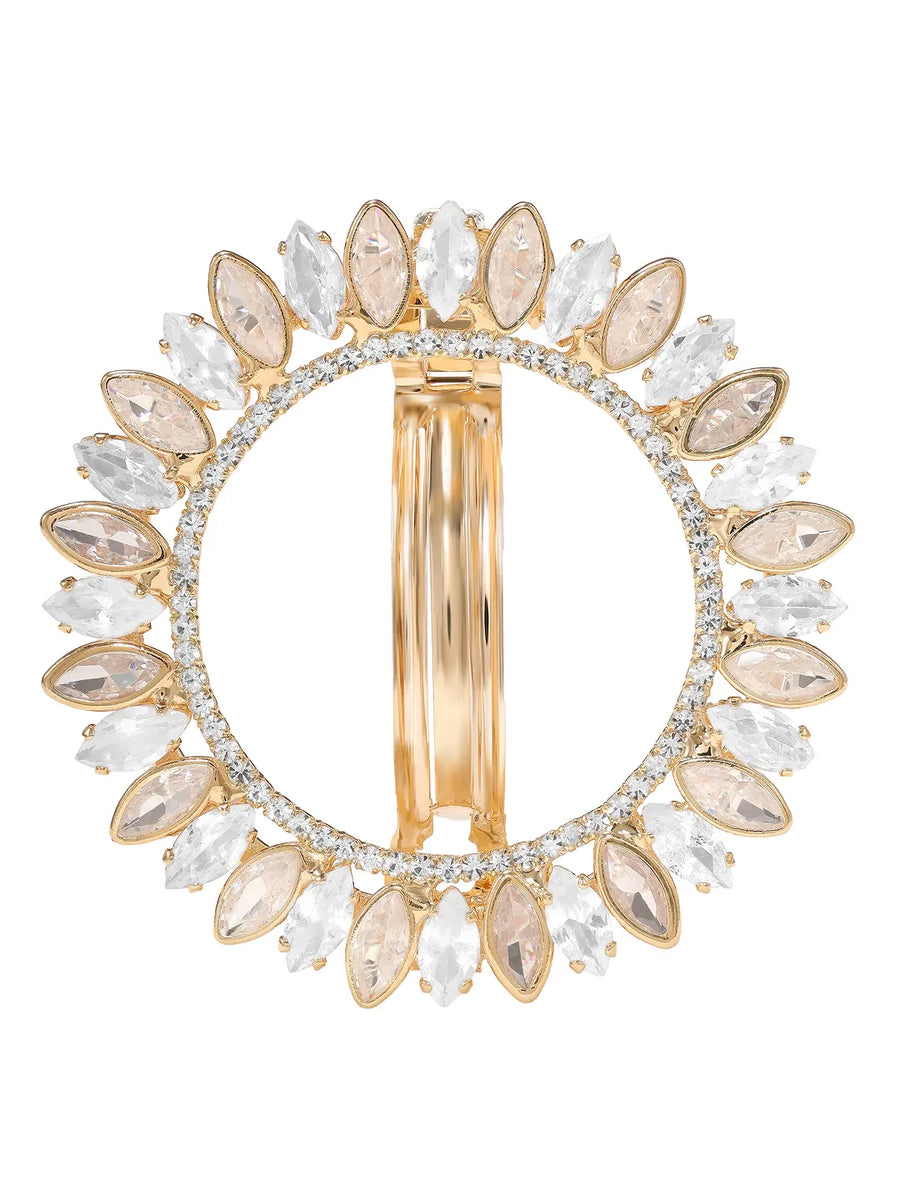 Gold Plated Radiant Petal Wreath Hair Clip