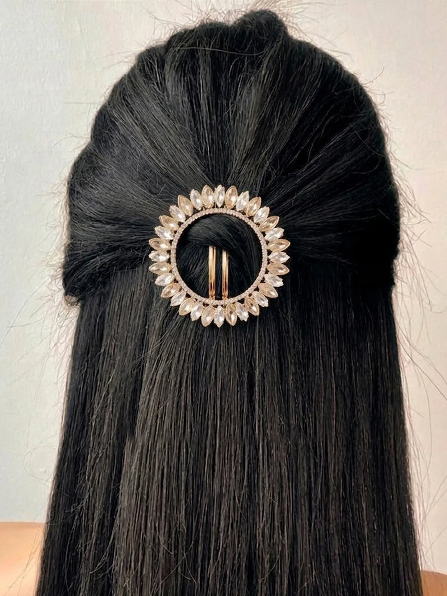 Gold Plated Radiant Petal Wreath Hair Clip