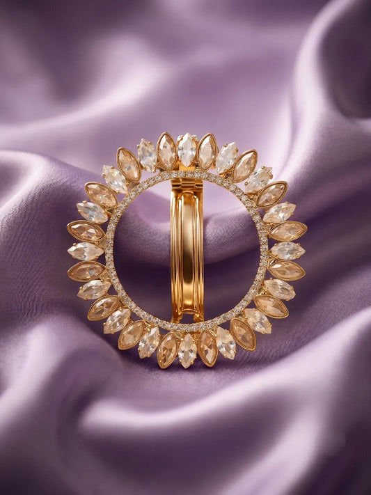 Gold Plated Radiant Petal Wreath Hair Clip