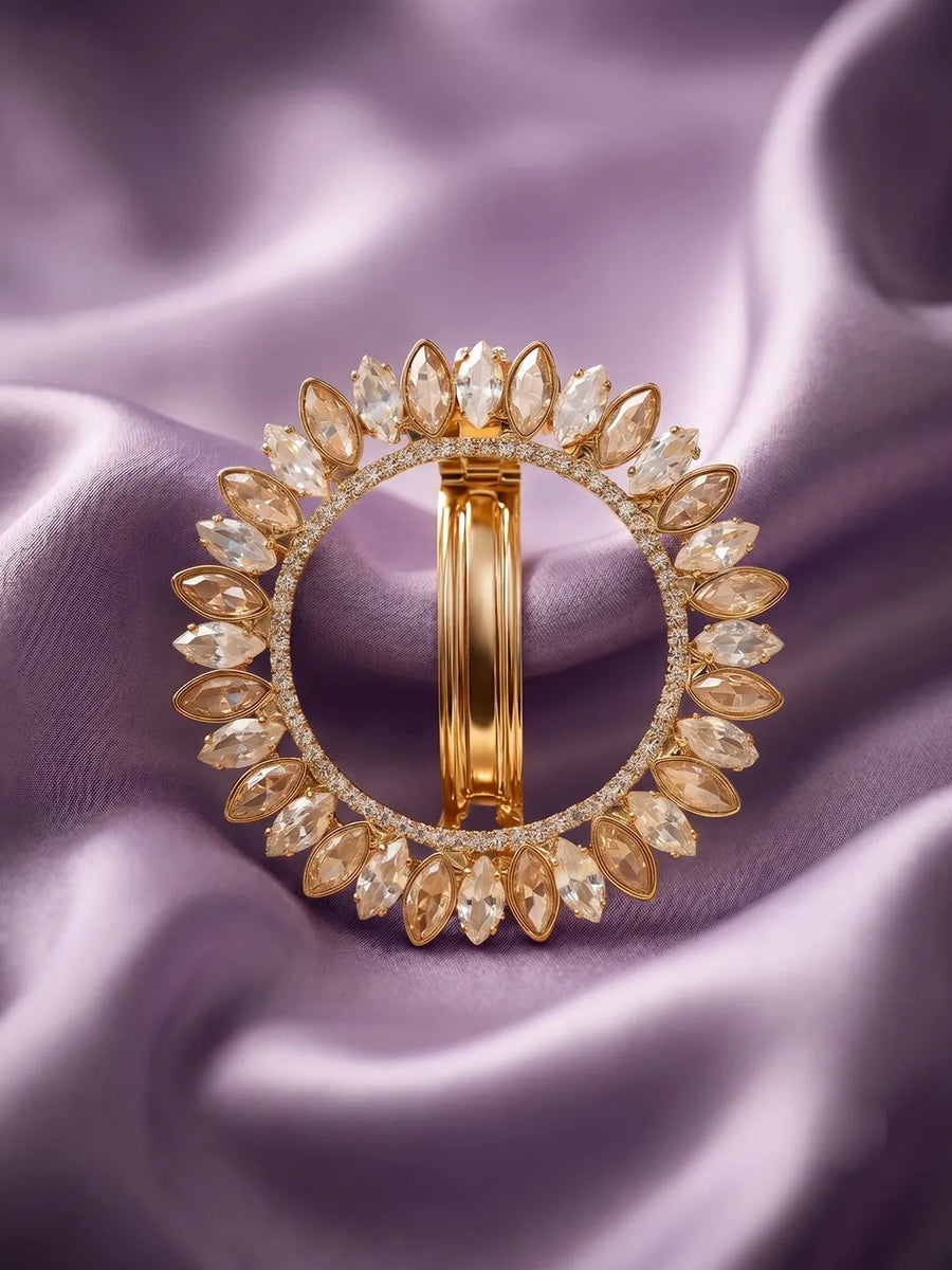 Gold Plated Radiant Petal Wreath Hair Clip