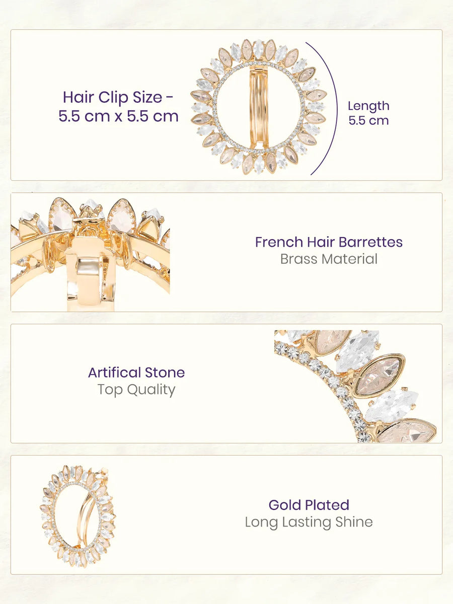 Gold Plated Radiant Petal Wreath Hair Clip