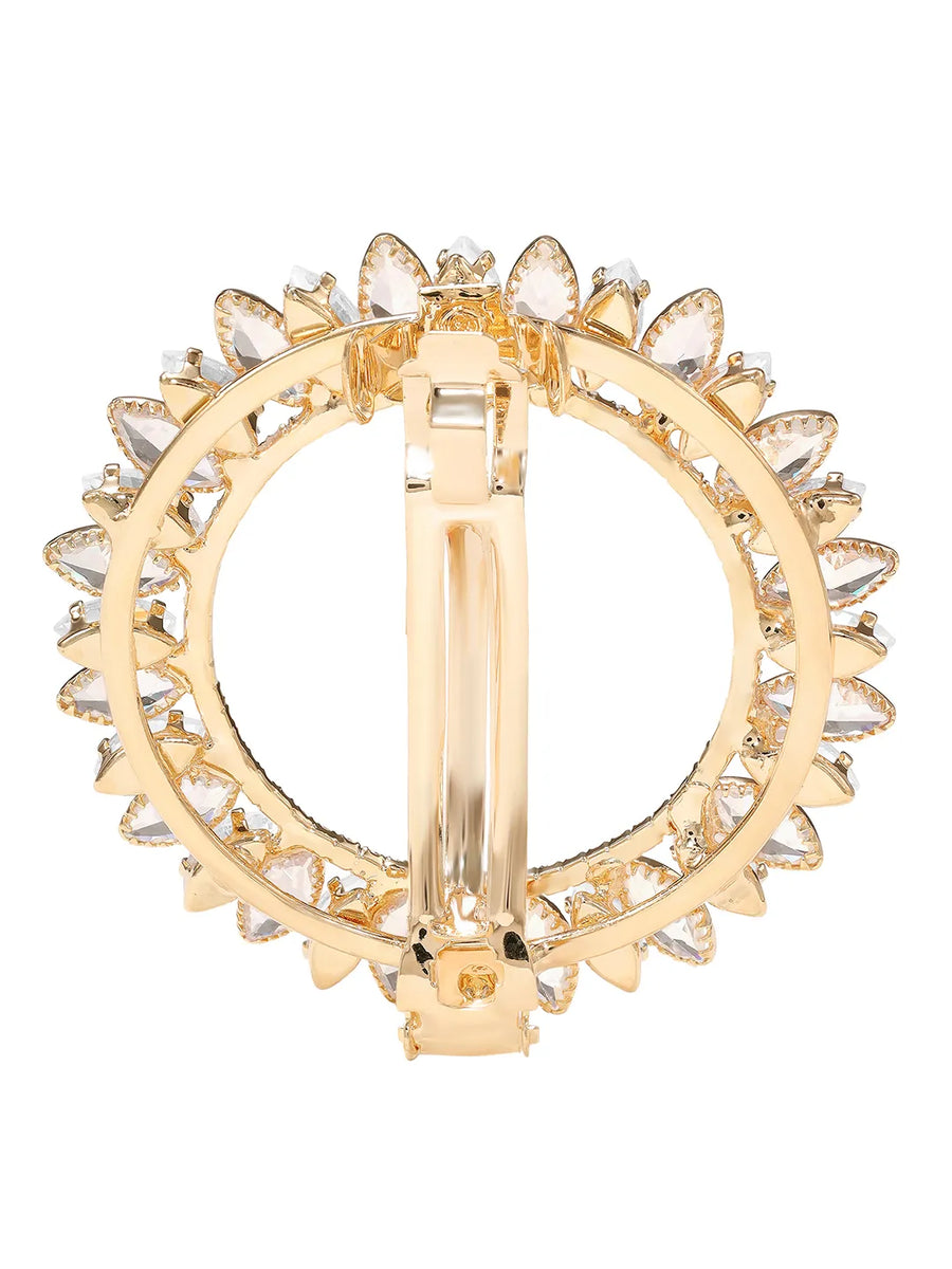 Gold Plated Radiant Petal Wreath Hair Clip