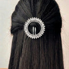 Rhodium Plated Radiant Petal Wreath Hair Clip