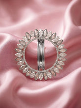 Rhodium Plated Radiant Petal Wreath Hair Clip