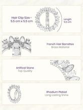 Rhodium Plated Radiant Petal Wreath Hair Clip