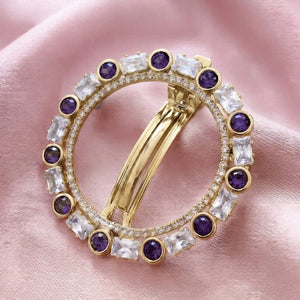 Gold Plated Gilded Mosaic Hair Clip