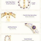 Gold Plated Gilded Mosaic Hair Clip
