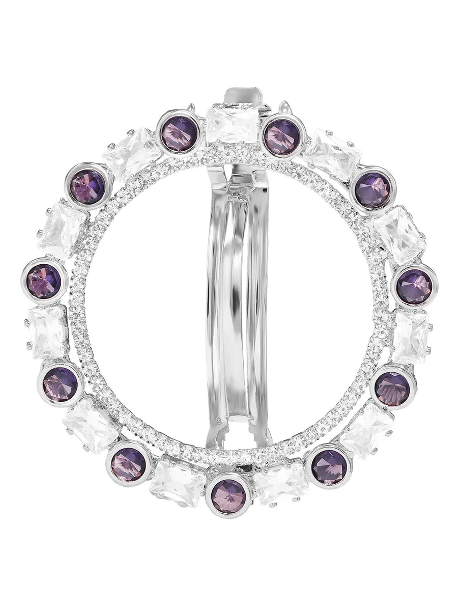 Rhodium Plated Gilded Mosaic Hair Clip