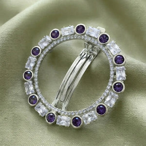Rhodium Plated Gilded Mosaic Hair Clip