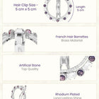 Rhodium Plated Gilded Mosaic Hair Clip