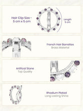Rhodium Plated Gilded Mosaic Hair Clip