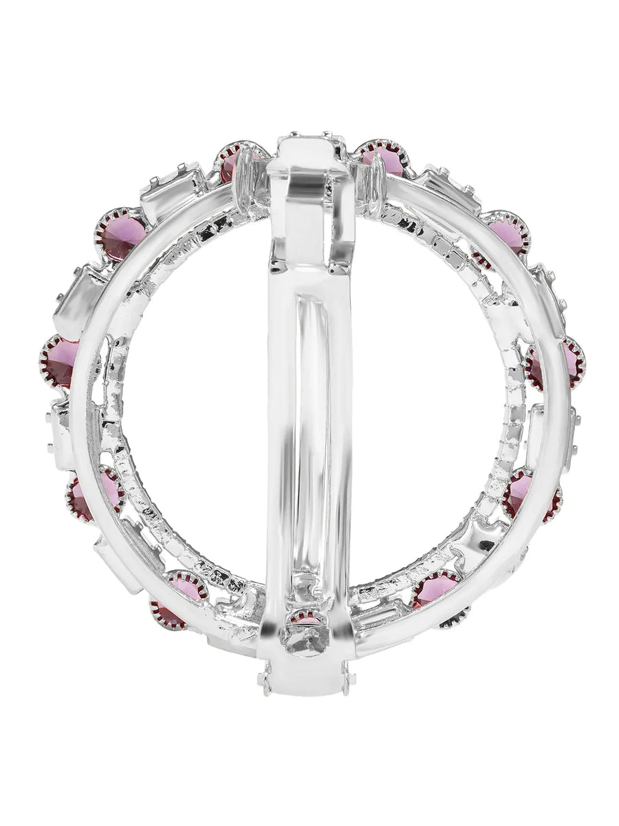 Rhodium Plated Gilded Mosaic Hair Clip