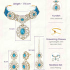 Gold Plated Blue Beaded Kundan Choker Set