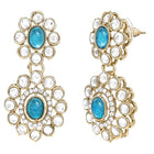 Gold Plated Blue Beaded Kundan Choker Set