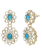 Gold Plated Blue Beaded Kundan Choker Set