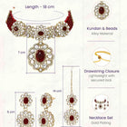 Gold Plated Maroon Beaded Kundan Choker Set