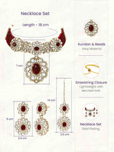 Gold Plated Maroon Beaded Kundan Choker Set