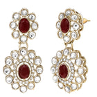 Gold Plated Maroon Beaded Kundan Choker Set
