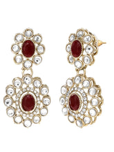 Gold Plated Maroon Beaded Kundan Choker Set
