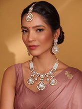 Gold Plated White Drop Kundan Necklace Set