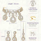 Gold Plated White Drop Kundan Necklace Set