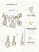 Gold Plated White Drop Kundan Necklace Set