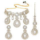 Gold Plated White Drop Kundan Necklace Set