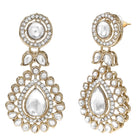 Gold Plated White Drop Kundan Necklace Set