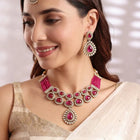 Gold Plated Royal Ruby Kundan Necklace Set