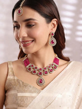 Gold Plated Royal Ruby Kundan Necklace Set