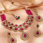 Gold Plated Royal Ruby Kundan Necklace Set